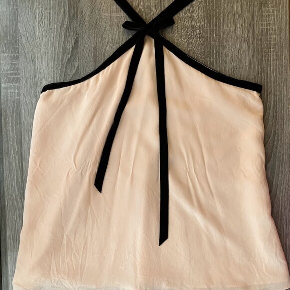 Cami NYC Blush and Black Silk Cami The Hayden- velvet bow - Picture 4 of 6